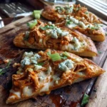 Buffalo Chicken Flatbread Pizza With Blue Cheese Cream Swirl 1767842721.4698904