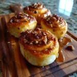 Cinnamon Cream Cheese Swirl Pecan Crescent Rolls With Caramel Glaze 1767859692.333603