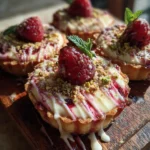 Raspberry White Chocolate Tartlets With Cardamom Spiced Ganache Pistachio Crumble 1767810039.9312863