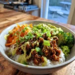 Teriyaki Ground Turkey Bowl With Creamy Avocado Lime Drizzle 1767795026.0561805