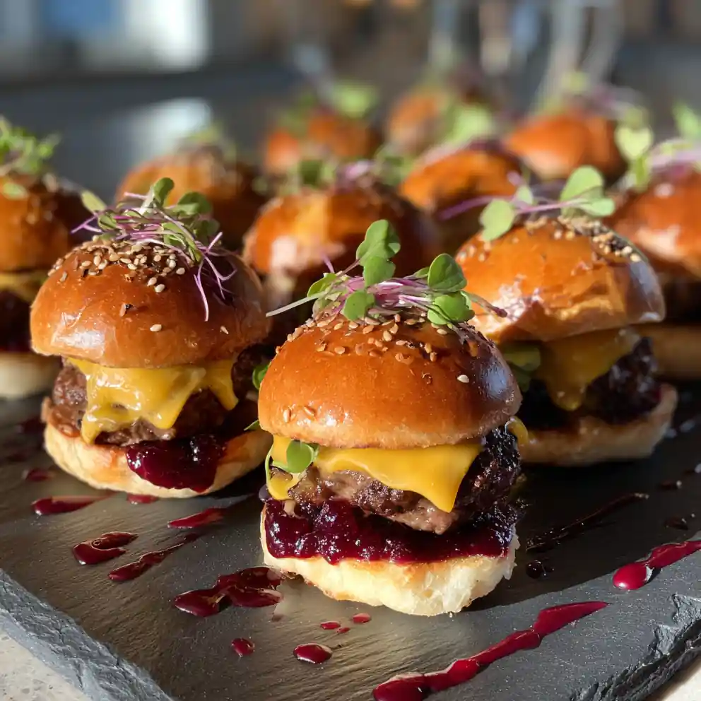 Mini Big Mac Sliders With Beet Infused Relish 1772025257.7597015