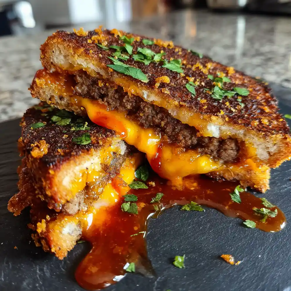 Smoky Chipotle Cheddar Patty Melt With Crispy Rye Crumbs 1772076864.3879633