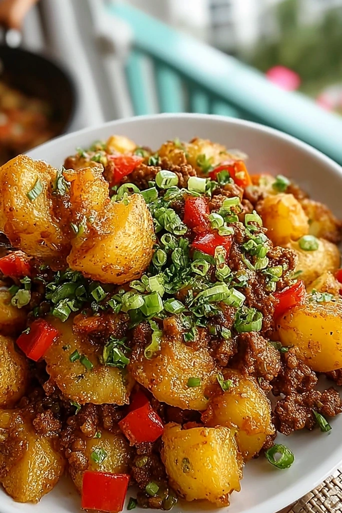 Crispy Ground Beef and Potatoes Skillet