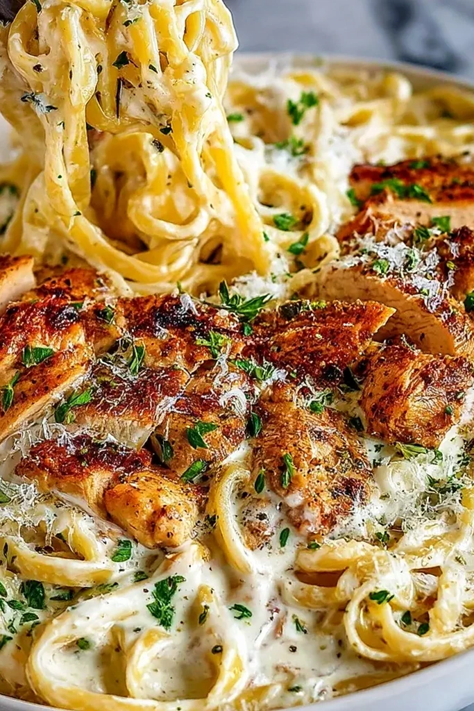 Creamy Garlic Chicken Alfredo Pasta