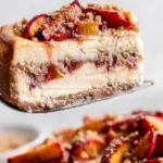 Layered Peach Cobbler Cheesecake 4 Layered Peach Cobbler Cheesecake