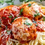 Savory Oven-Baked Meatballs with Melted Cheese 4 Savory Oven-Baked Meatballs with Melted Cheese