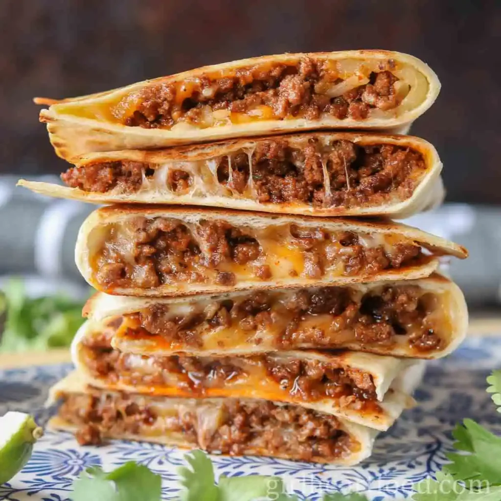 Cheesy Ground Beef Quesadillas Recipe